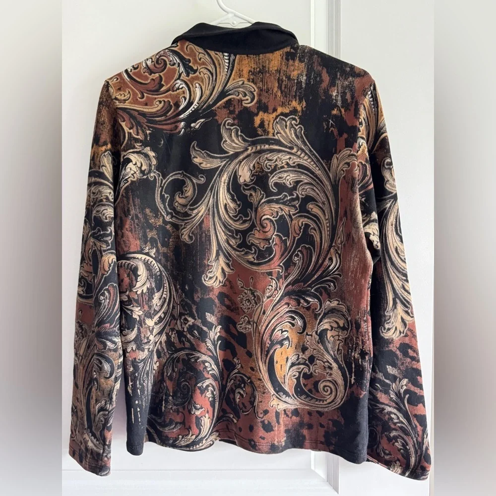 Vintage Y2K Jess & Jane Hoodie Floral Full Zip Sweatshirt Jacket Size Medium - Picture 9 of 10